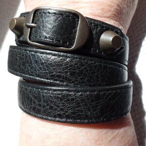 BALENCIAGA F/W 2011 NWOT  Bracelet Agneau Arena LeatherTriple Wrap BLACK